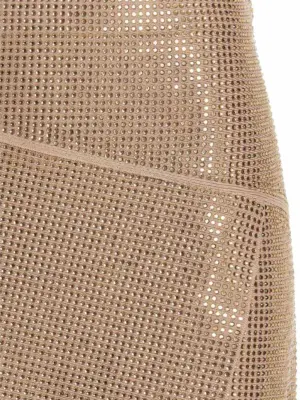 Sequin knit skirt Woman ANDREĀDAMO Beige