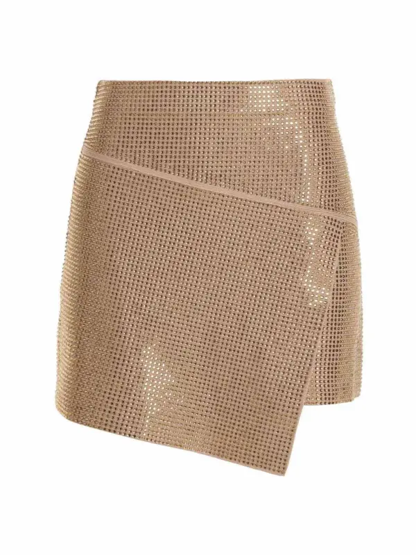 Sequin knit skirt ANDREĀDAMO Beige