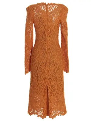 Macramé lace dress D412Q322FWR51150 ERMANNO SCERVINO Orange