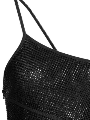 Sequin one shoulder dress Woman ANDREĀDAMO Black