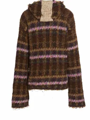 'Knitted Giant' hooded sweater OKTA017STRIPE VITELLI Multicolor