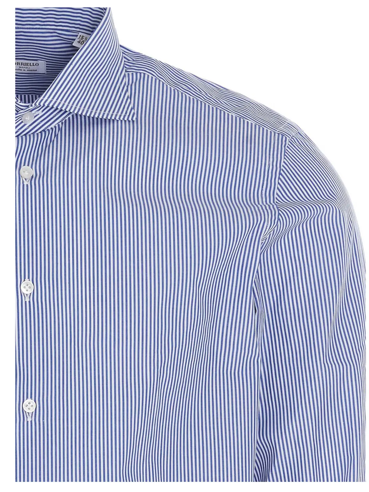 Сорочка Borriello бавовняна в смужку Блакитна 3 Striped cotton shirt Man BORRIELLO Light Blue