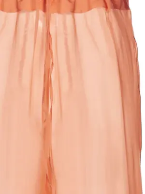 Feather silk pants OFP121PEACH OSÈREE Pink