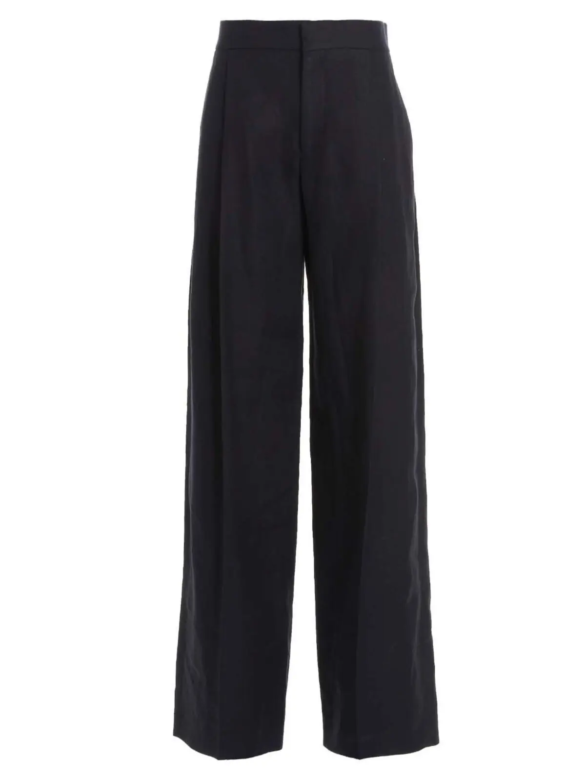 Штани Linen with front pleats Chloé Синій 1 Linen pants with front pleats CHLOÉ Blue