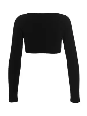 Ribbed cropped sweater S75HA1173S18170900 DSQUARED2 Black