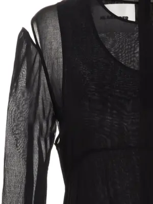 Pleated skirt dress Woman JIL SANDER Black