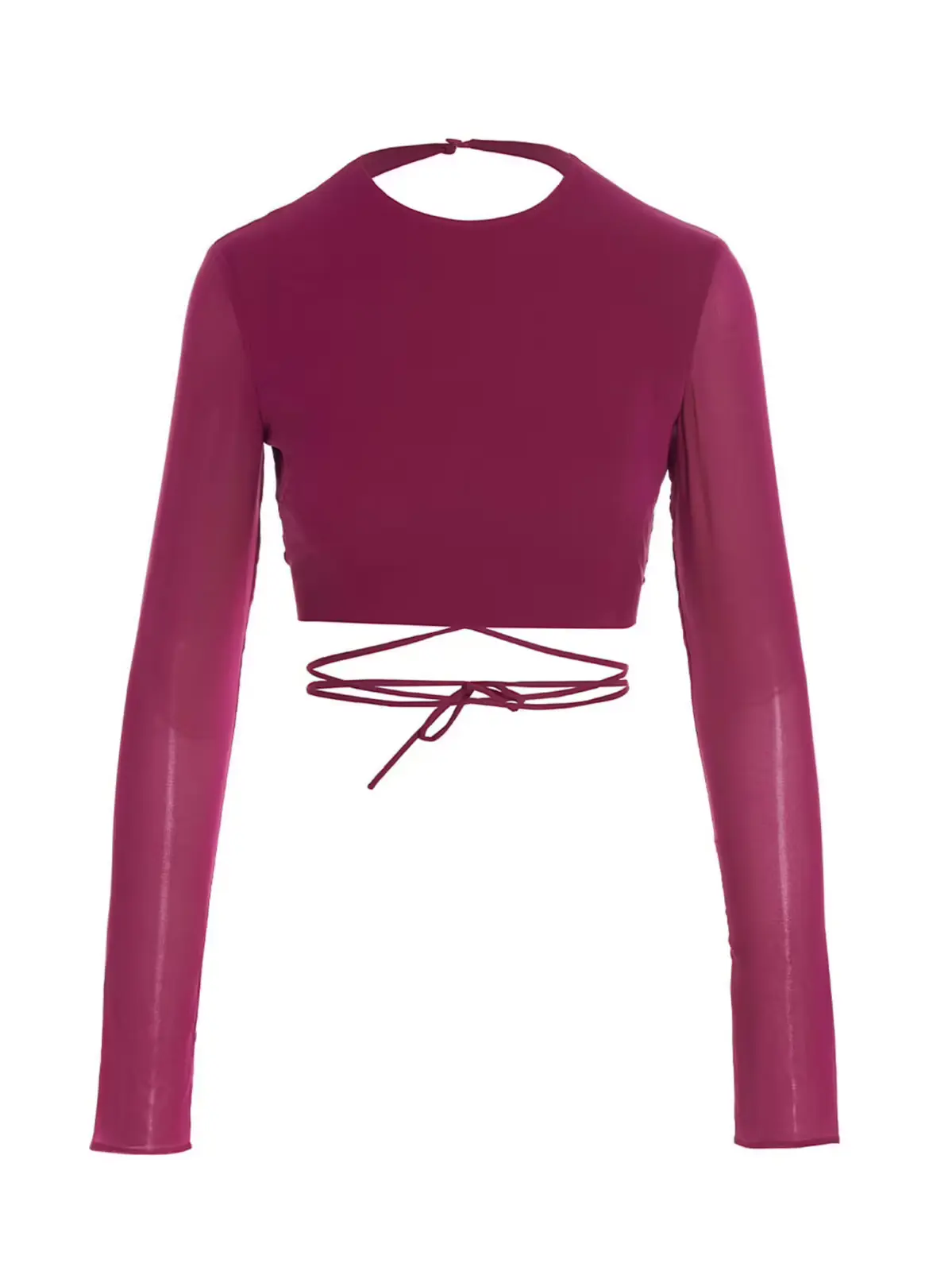 Топ Cropped georgette The Andamane Фуксія 1 Cropped georgette top THE ANDAMANE Fuchsia