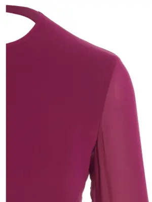 Cropped georgette top Woman THE ANDAMANE Fuchsia