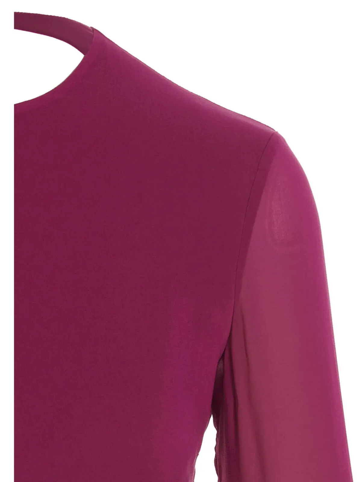 Топ Cropped georgette The Andamane Фуксія 3 Cropped georgette top Woman THE ANDAMANE Fuchsia