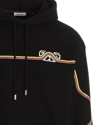 'Waved Logo' hoodie Man GCDS Black