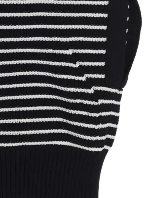 Striped hooded cape 100% polyester SACAI Blue