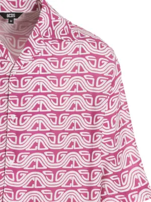 'Waved Logo' shirt Man GCDS Fuchsia