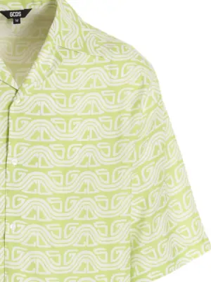 'Waved Logo' shirt Man GCDS Green