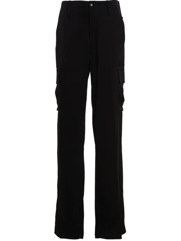 Satin cargo pants DAVID KOMA Black