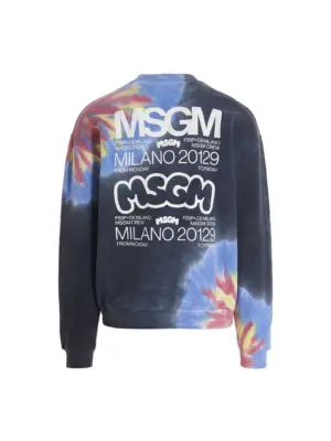 Logo print tie dye sweatshirt by Burro Studio 3440MM9823709288 MSGM Multicolor
