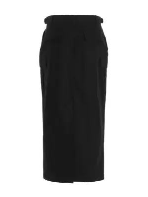 ‘Cargo’ midi skirt W2064R11BLACK WARDROBE NYC Black