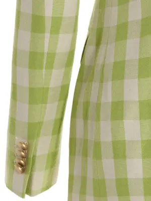 'Parigi' blazer jacket 65% cotton 20% linen 15% silk TAGLIATORE Green