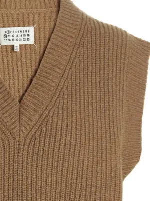 V-neck vest Unisex MAISON MARGIELA Beige