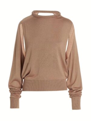 Cut out insert top sweater RAMAEL Beige