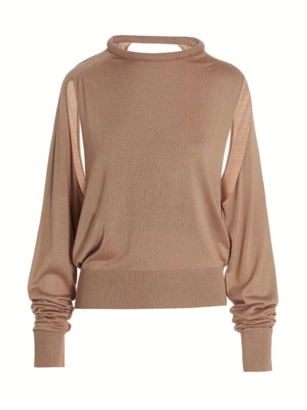 Cut out insert top sweater RAMAEL Beige