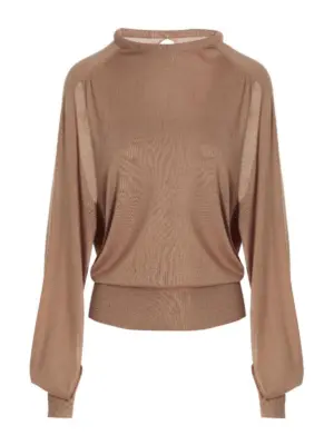 Cut out insert top sweater RAMAEL Beige