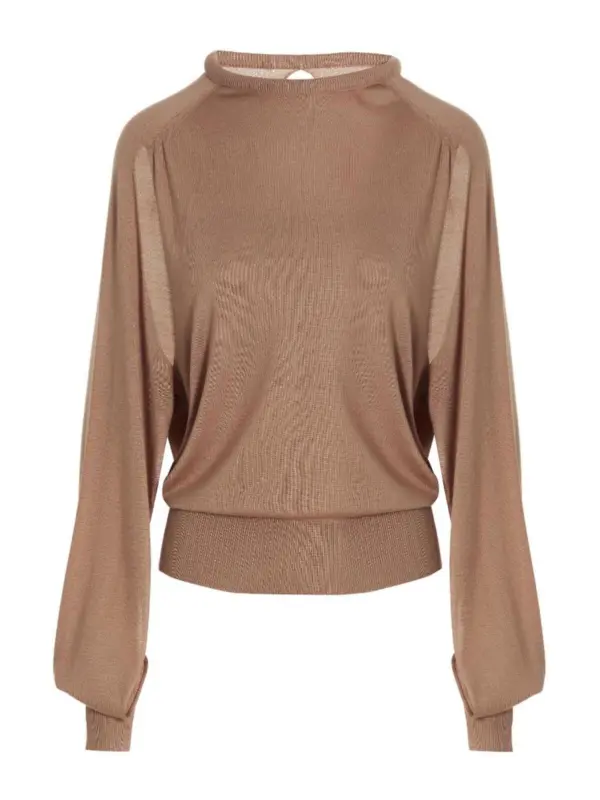Cut out insert top sweater RAMAEL Beige