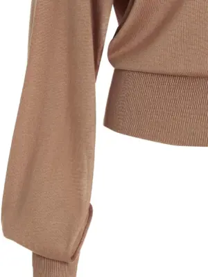 Cut out insert top sweater 100% silk RAMAEL Beige