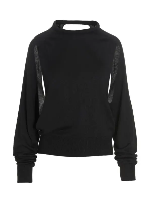 Cut out insert top sweater RAMAEL Black