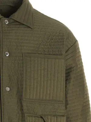 'Chore Quilted Stripes' down jacket Man KHRISJOY Green