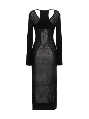 Openwork long cardigan ADPS23CA029472680473 ANDREĀDAMO Black