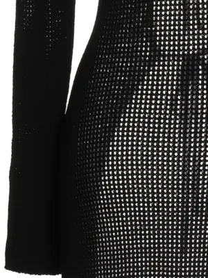 Openwork long cardigan 80% viscose 10% polyester 9% polyamide 1% elastane ANDREĀDAMO Black