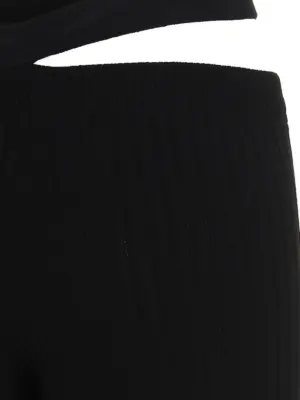 Ribbed flared trousers 80% viscose 10% polyester 9% polyamide 1% elastane ANDREĀDAMO Black