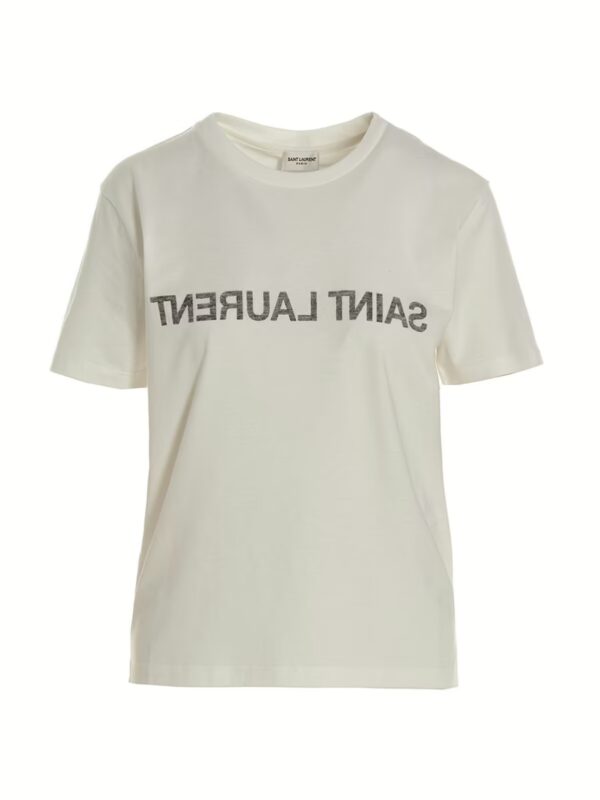 Logo print T-shirt SAINT LAURENT White/Black