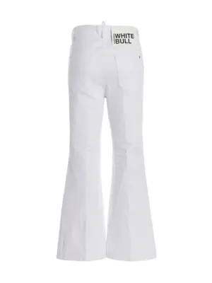 'Super Flared Cropped' jeans S72LB0637S39781100 DSQUARED2 White