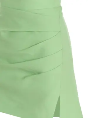 'Asymmetric' dress 70% wool 30% silk ROLAND MOURET Green