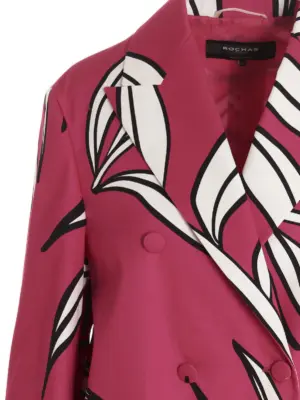 Floral print blazer jacket Woman ROCHAS Fuchsia