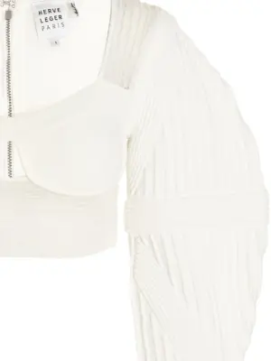 Knit bustier top Woman HERVE LEGER White