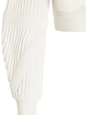 Knit bustier top 94% nylon 4% viscose 1% polyester 1% spandex HERVE LEGER White