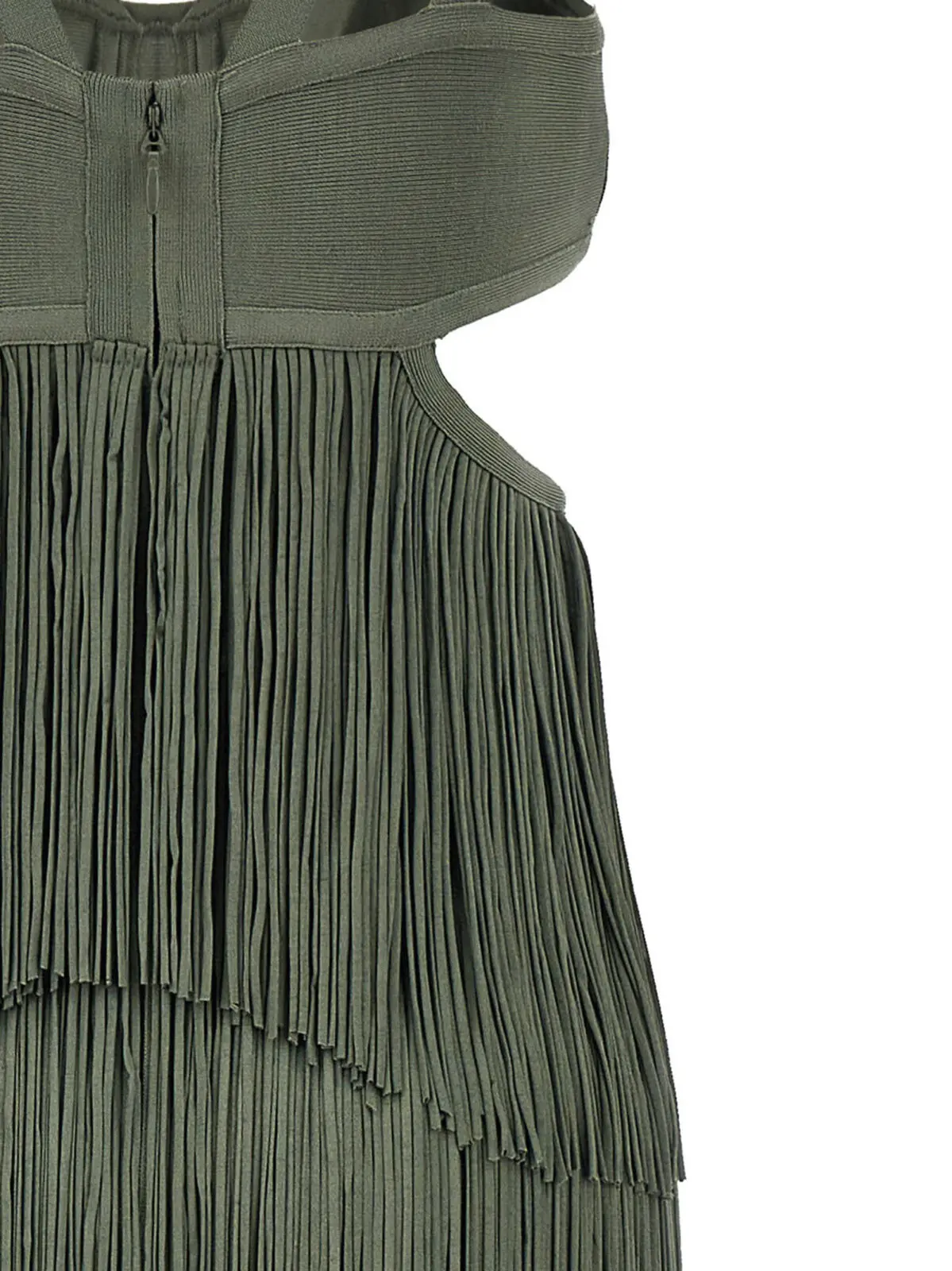 Сукня Strappy Tiered Fringe Herve Leger Зелений 3 'Strappy Tiered Fringe' dress Woman HERVE LEGER Green