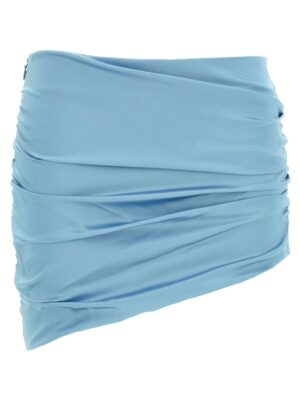 Satin mini skirt ALESSANDRA RICH Light Blue