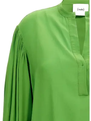 Silk bloshirt Woman NUDE Green