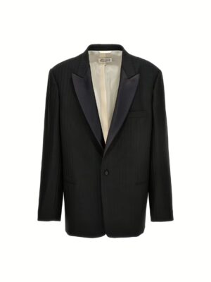 Striped single breast blazer jacket MAISON MARGIELA Black