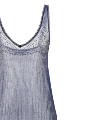 Studded mesh dress Woman PACO RABANNE Blue