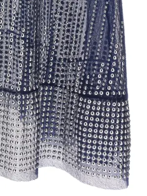 Studded mesh dress 70% polyamide 30% polyester PACO RABANNE Blue