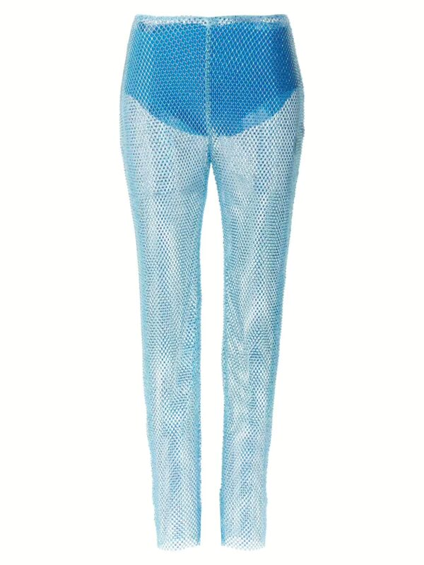 Sequin mesh pants GIUSEPPE DI MORABITO Light Blue
