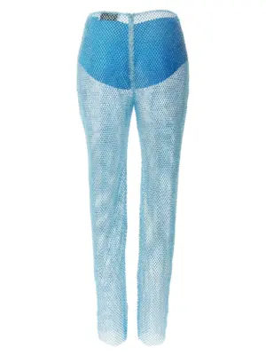 Sequin mesh pants 055PA24061 GIUSEPPE DI MORABITO Light Blue