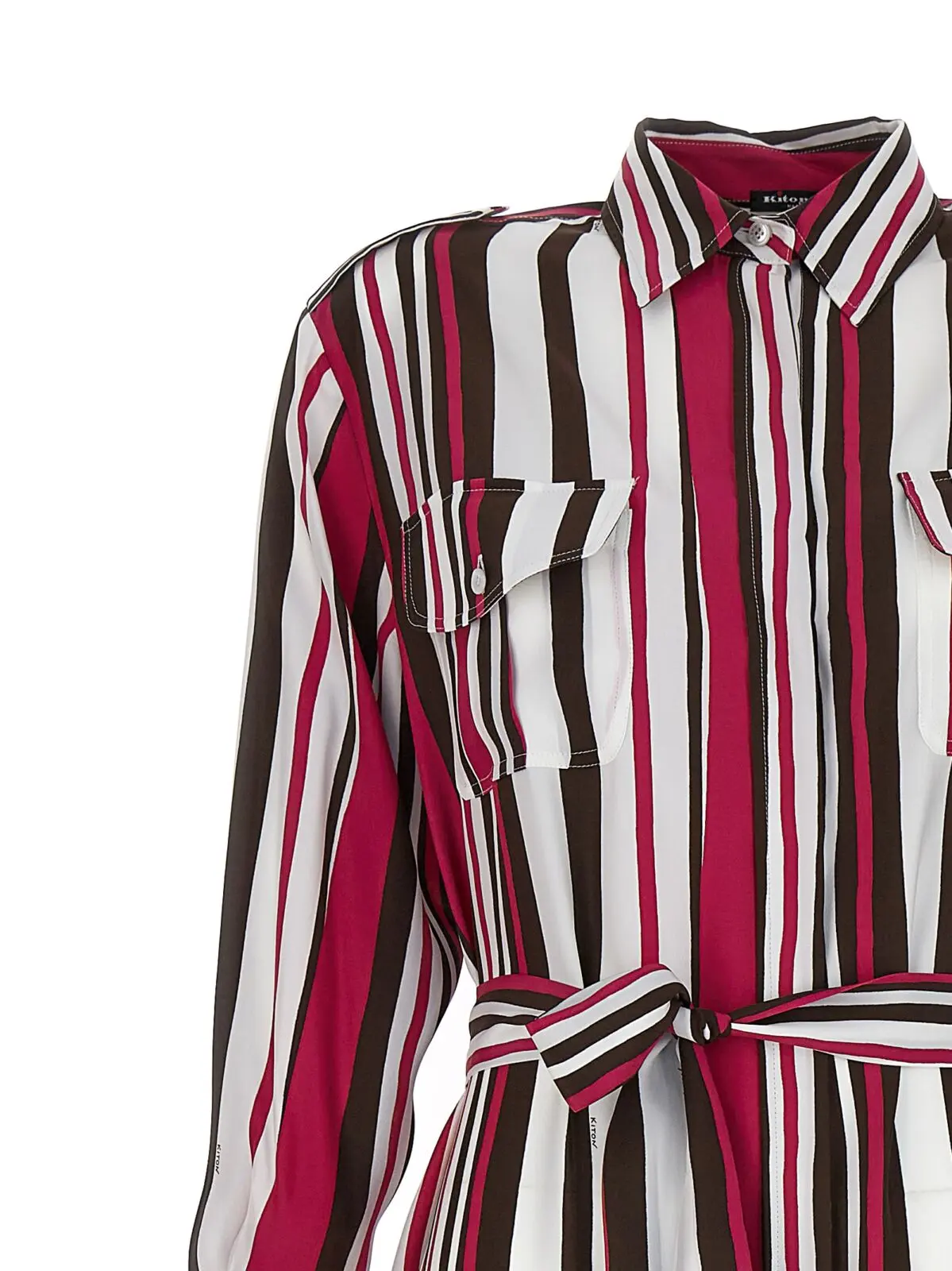 Сорочкова сукня в смуги Kiton 3 Striped shirt dress Woman KITON Multicolor