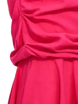 Draping neckline dress 60% viscose 40% linen ROCHAS Fuchsia