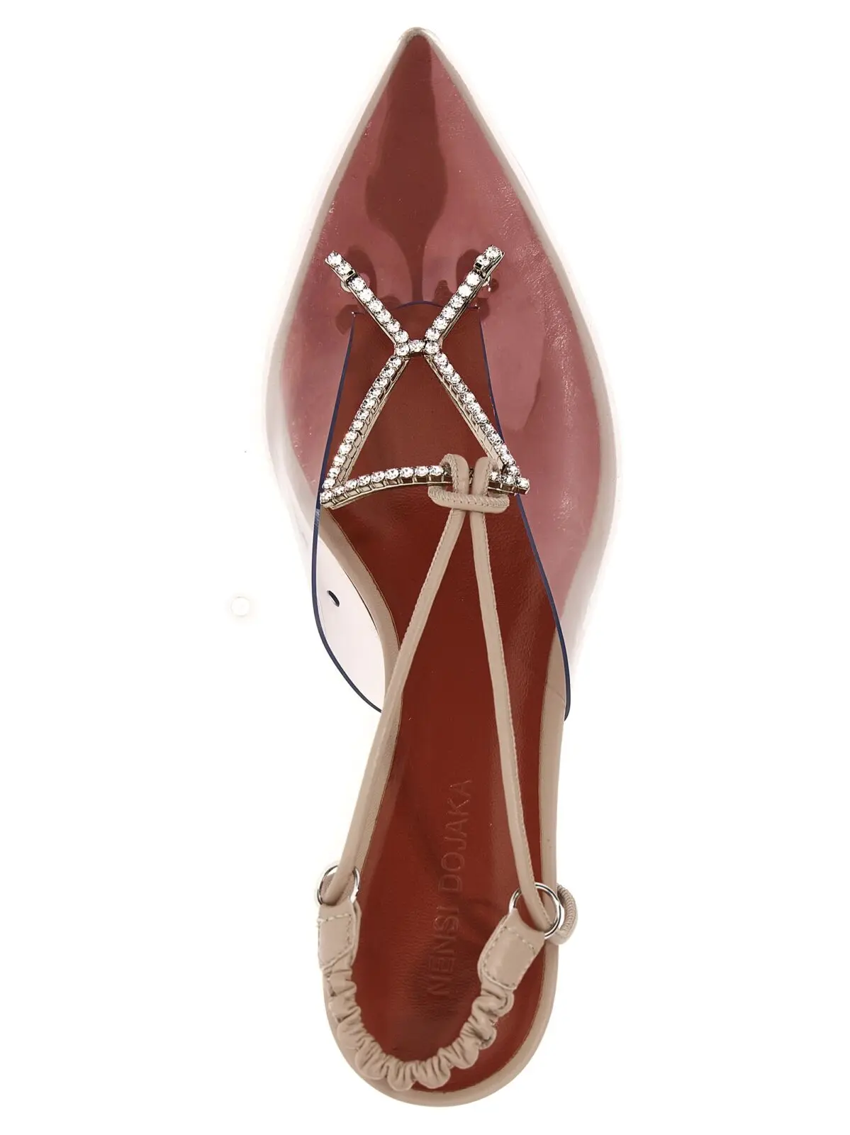 Кришталеві шльопанці PVC Nensi Dojaka 3 Crystal PVC sling backs Woman NENSI DOJAKA Beige