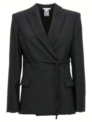 Double breast drawstring blazer jacket NENSI DOJAKA Black